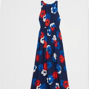NWT-Banana Republic Factory Floral Maxi Dress - Navy, Red, White